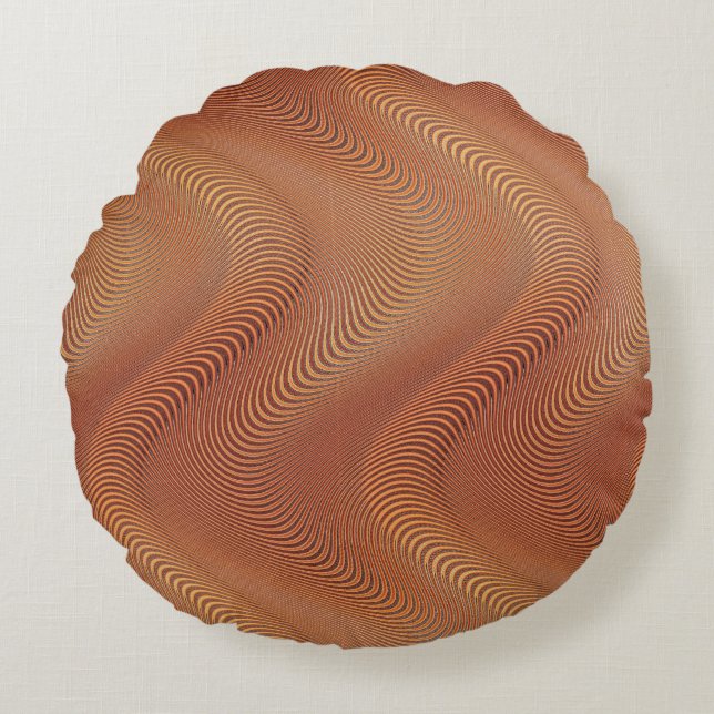 Abstract Wavy Striped Pattern Lines 1 Round Pillow (Front)