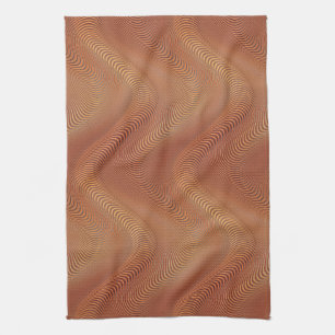 Abstract Wavy Striped Pattern Lines 2 Kitchen Towel