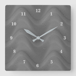 Abstract Wavy Striped Pattern Lines 8 Square Wall Clock