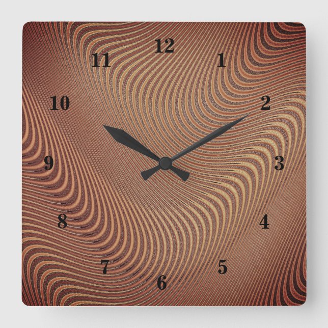 Abstract Wavy Striped Pattern Lines - Square Wall Clock (Front)