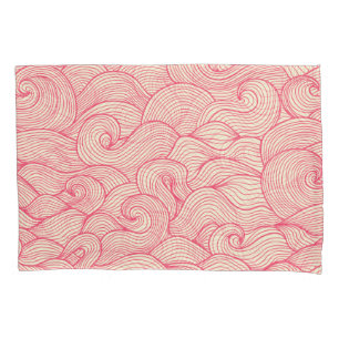 Abstract wavy strokes, vintage pattern. pillowcase