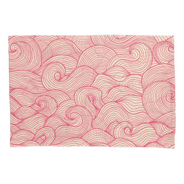 Abstract wavy strokes, vintage pattern. pillowcase (Front)