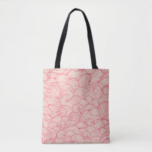 Abstract wavy strokes, vintage pattern. tote bag