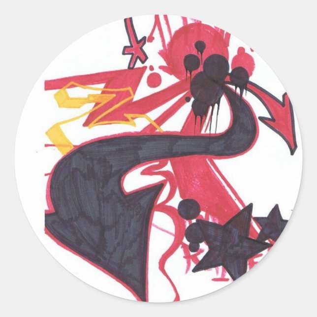 Abstract Way Classic Round Sticker (Front)