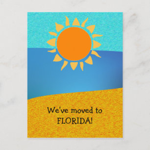 Abstract We Moved to Florida New Address Announcement Postcard
