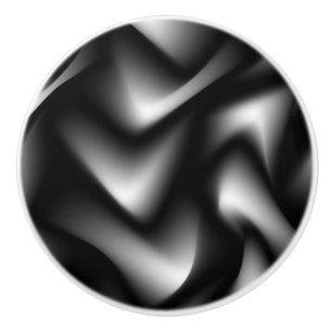 Abstract Weave in Black & White Ceramic Knob