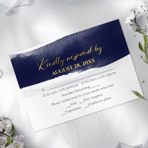 Abstract Wedding rsvp Cards Watercolor Gilded