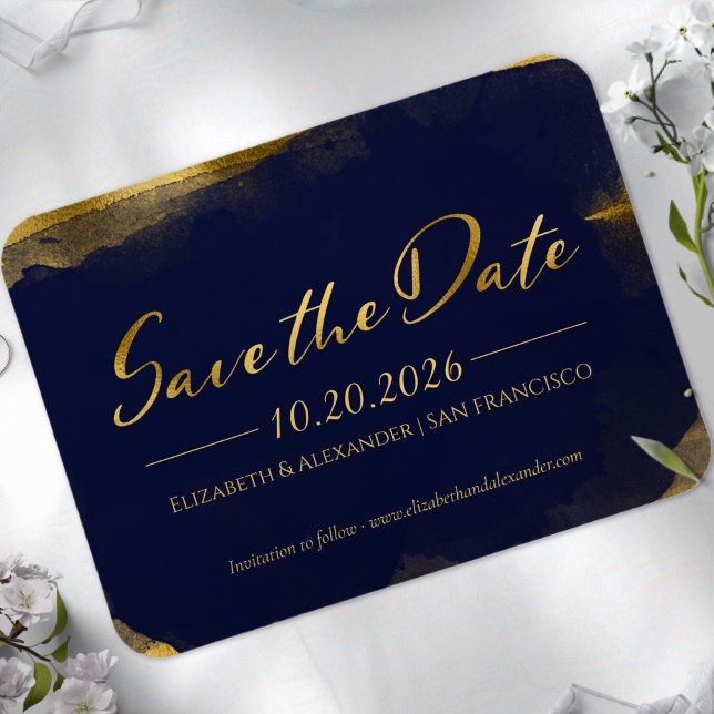 Abstract Wedding Save the Date Invitations | Photo Magnet (Creator Uploaded)