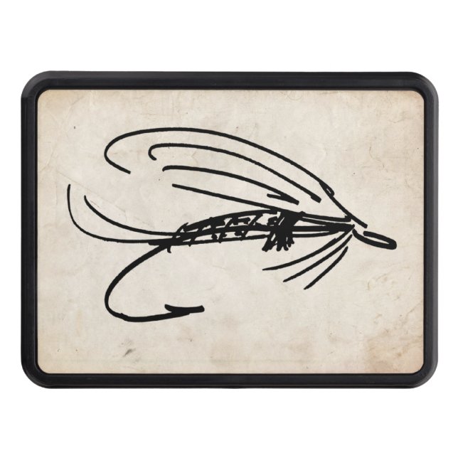 Abstract Wet Fly Lure Trailer Hitch Cover (Front)