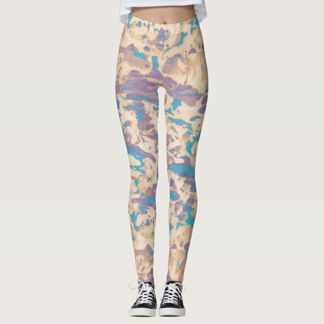 Abstract Wet Paint Leggings (Front)