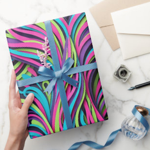 Abstract Whale Tail Vibrant Print Wrapping Paper