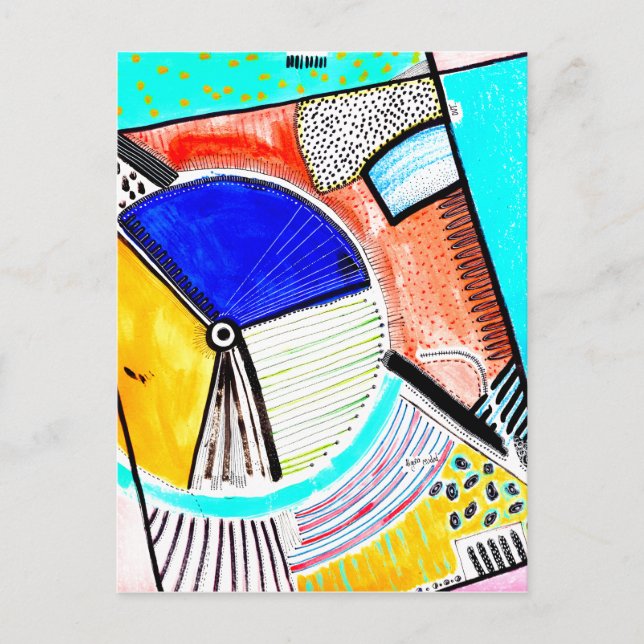 Abstract Wheel Holiday Postcard (Front)