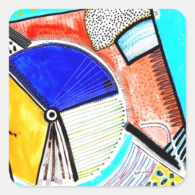 Abstract Wheel Square Sticker (Front)