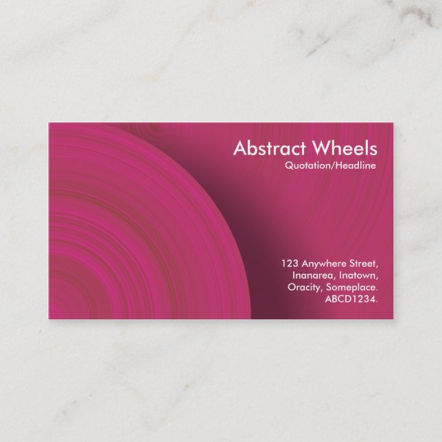 Abstract Wheels 017 Business Card (Front)