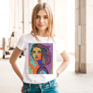 Abstract Whimsical Face Colourful Artsy Fun Trendy T-Shirt