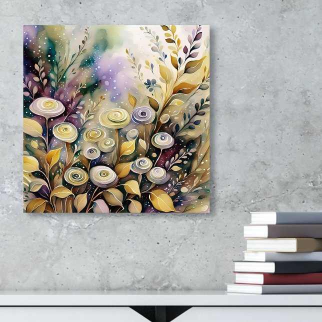 Abstract Whimsical Watercolor Garden Canvas Print (Creator Uploaded)
