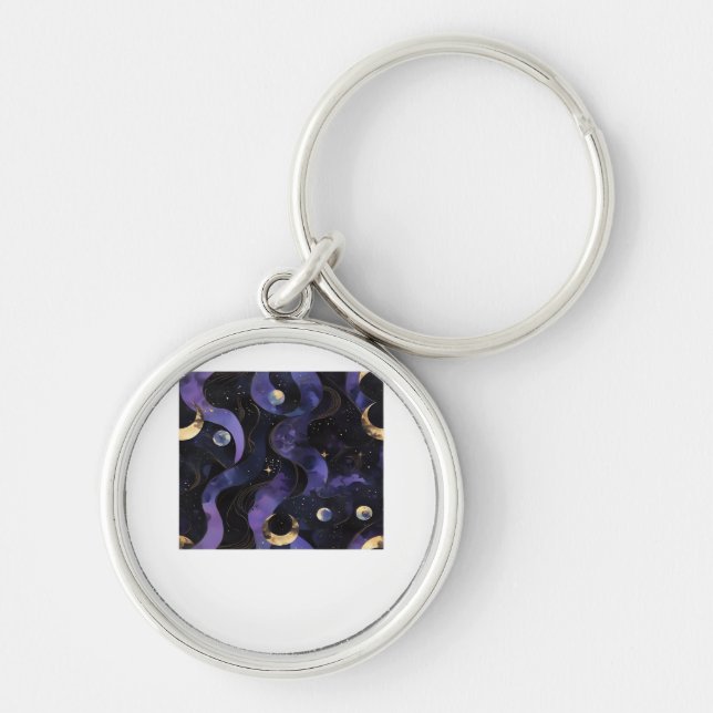 Abstract Whimsigoth Pattern Classic Keychain (Front)