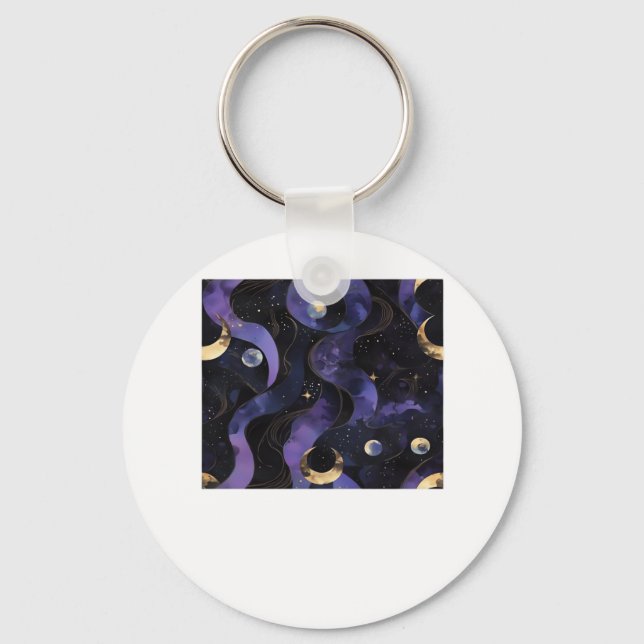 Abstract Whimsigoth Pattern Classic Keychain (Front)