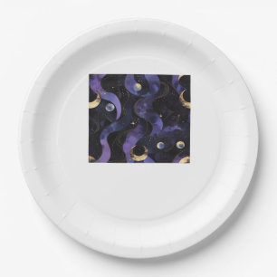Abstract Whimsigoth Pattern Classic Paper Plate