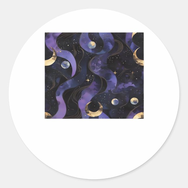 Abstract Whimsigoth Pattern Classic Round Sticker (Front)
