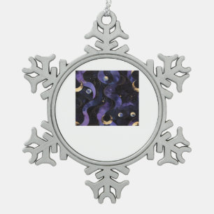 Abstract Whimsigoth Pattern Classic Snowflake Pewter Christmas Ornament