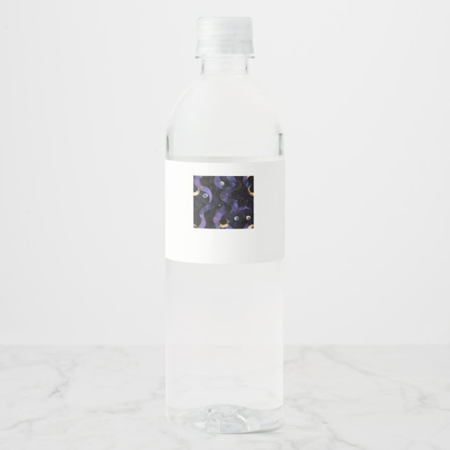 Abstract Whimsigoth Pattern Classic Water Bottle Label (Front)
