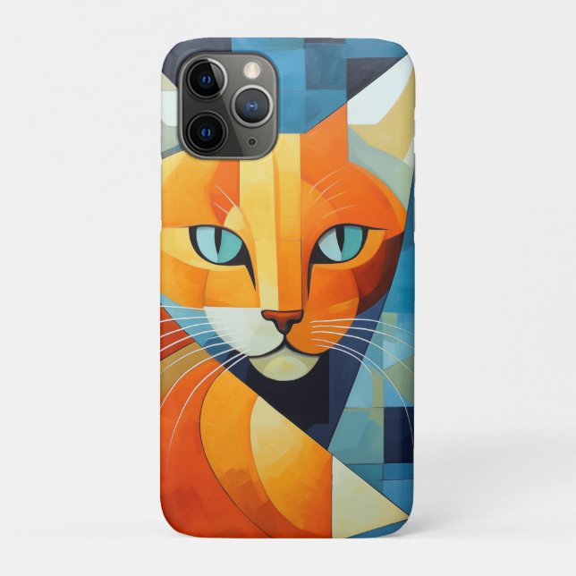 Abstract Whiskers: Orange Cat Case-Mate iPhone Case (Back)