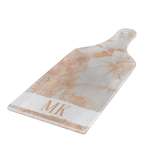 Abstract White and Pink Agate Marble Swirl Cutting Board (Corner)
