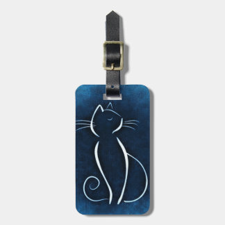 Abstract White Cat Luggage Tag