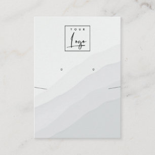 Abstract White Grey Necklace Earring Logo Display Business Card