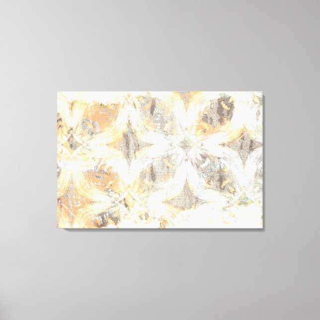 Abstract White, Grey, Orange, and Blue Pattern Canvas Print (Front)