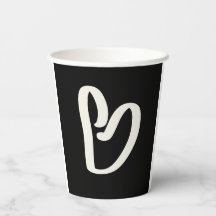 Abstract white heart on black