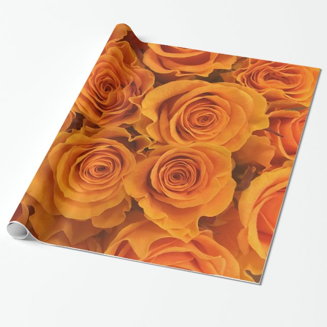 Abstract White Roses Garden Elegant Floral Wrappin Wrapping Paper (Unrolled)