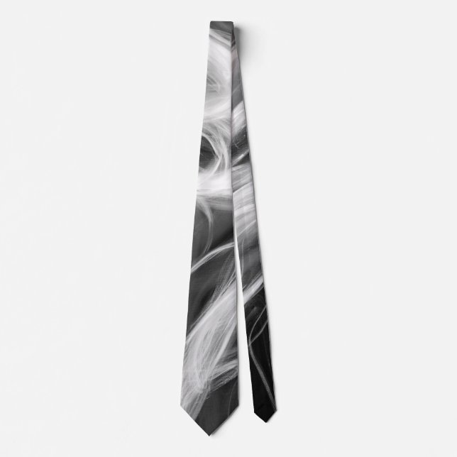 abstract white smoke on black tie (Front)