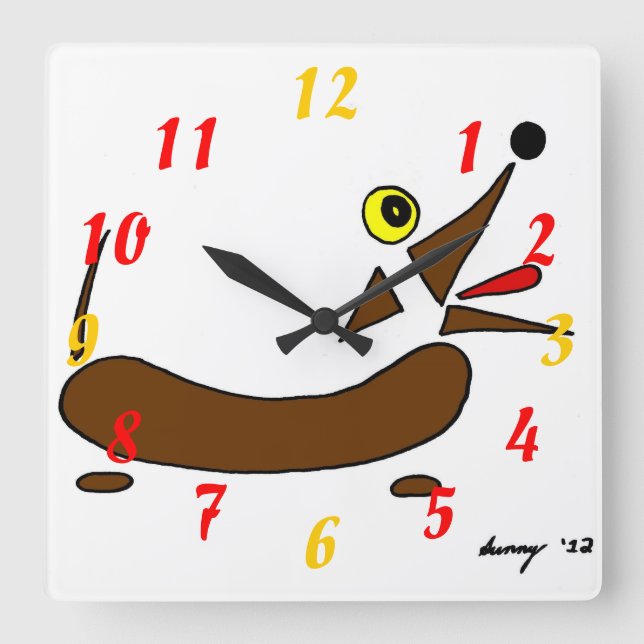 Abstract Wiener Dog Clock (Front)