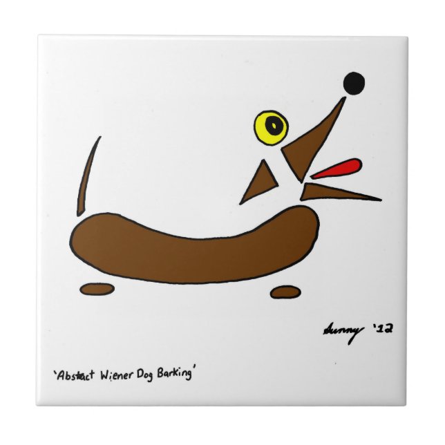Abstract Wiener Dog Tile (Front)