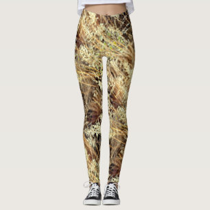 abstract wild grass leggings