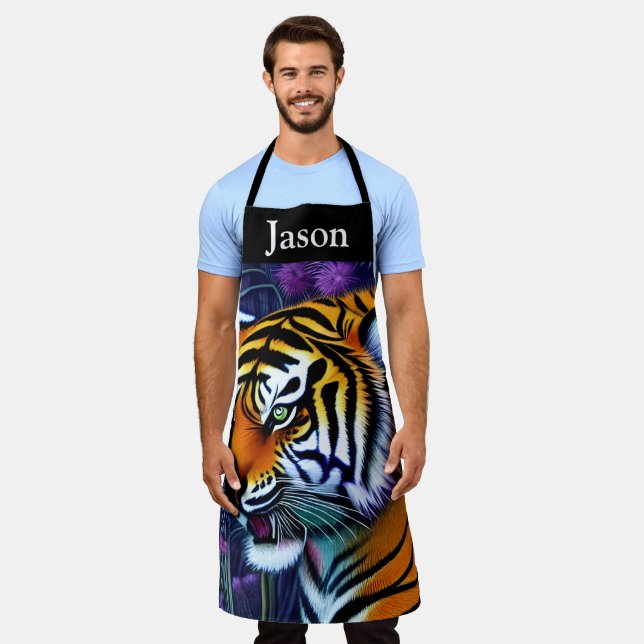 Abstract Wild  Majestic Predator Tiger Apron (Worn)