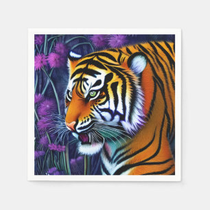 Abstract Wild  Majestic Predator Tiger Napkin