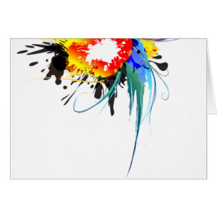 Abstract Wild Parrot Paint Splatters