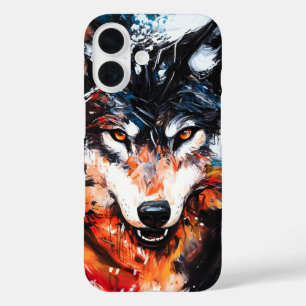 Abstract Wild Spirit Wolf iPhone 16 Case