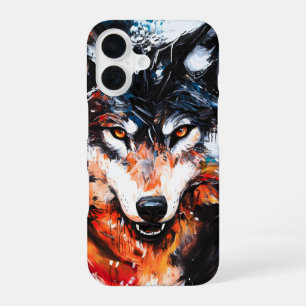 Abstract Wild Spirit Wolf iPhone 16 Case