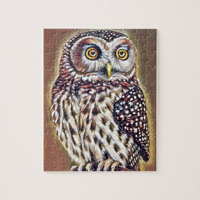 Abstract Wilderness Forest Owl Art Jigsaw Puzzle (Vertical)