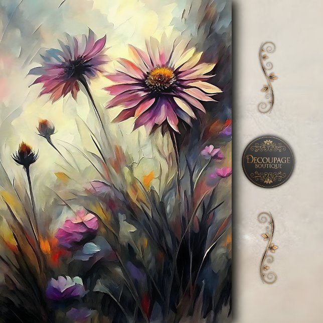 Abstract Wildflower Daisy Decoupage Tissue Paper (Abstract Wildflower Daisy Decoupage Tissue Paper)