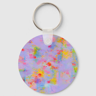 Abstract Wildflower Field Design Keychain