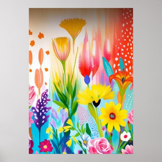 Abstract Wildflower Meadow Poster (Front)
