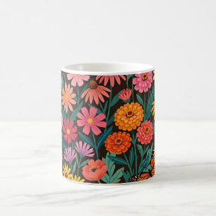 Abstract Wildflower Monarchs Coffee Mug