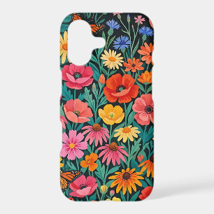 Abstract Wildflowers Butterflies iPhone Cases