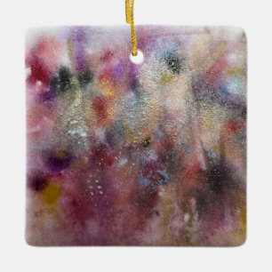 Abstract wildflowers ceramic ornament