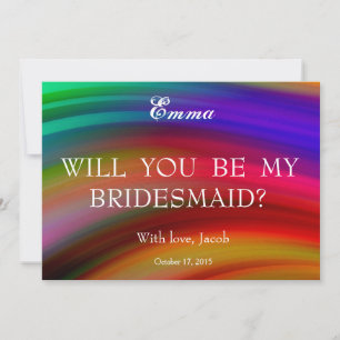 Abstract Will You Be My Bridesmaid Invitation